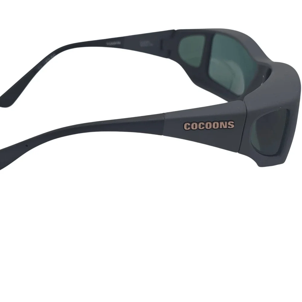Cocoons WideLine Fitover Sunglasses Mens Large C428G Matte Black Polarized